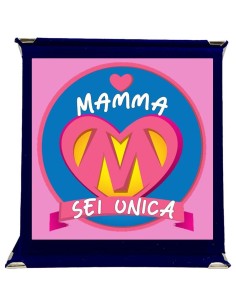 Targa a libretto vellutata Cm. 17x17 - Mamma sei unica
