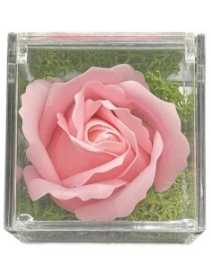 Rosa di sapone in scatola plex Cm. 6x6x6 - Rosa - Ti voglio bene Mamma 2