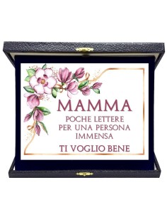 Targa con cofanetto rettangolare Cm. 23x19 - Mamma Poche lettere per una persona immensa