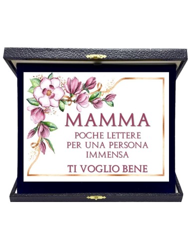 Targa con cofanetto rettangolare Cm. 23x19 - Mamma Poche lettere per una persona immensa