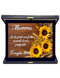 Targa con cofanetto rettangolare Cm. 23x19 - Mamma se tu fossi un fiore saresti il mio preferito