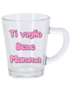 Tazzina da caffè in vetro "Mamma" in scatolina plex - Scritte assortite 2