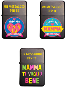 Accendino in metallo tipo zippo "Mamma" - Modelli assortiti