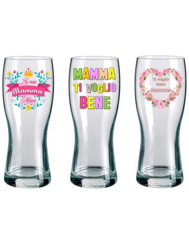 Pinta birra vetro 330cc. "Mamma" in scatola regalo - Soggetti assortiti