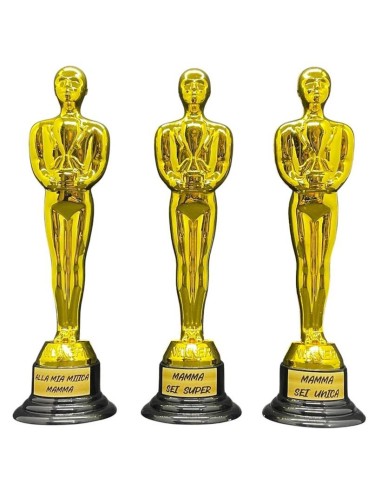Statuina trofeo dorato Cm. 18 - Mamma - Scritte assortite