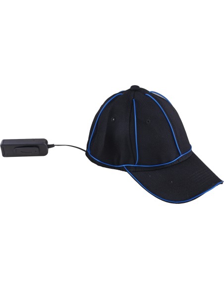 Cappello con visiera in tessuto con bordo luminoso led - Colori assortiti