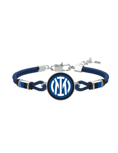 Bracciale cordino e placca in acciaio 316L FC Inter