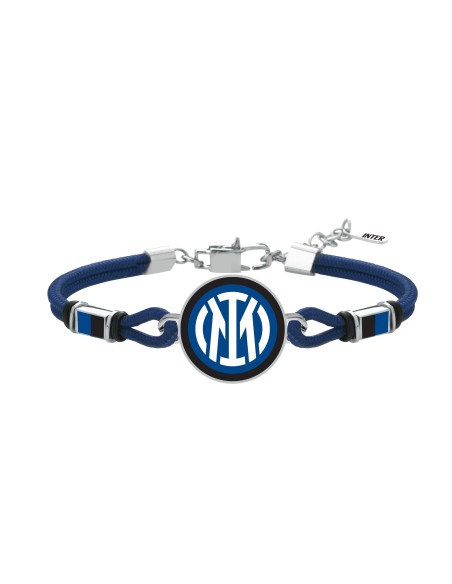 Bracciale cordino e placca in acciaio 316L FC Inter