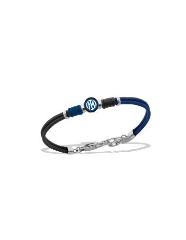 Bracciale cordino e placca in acciaio 316L FC Inter
