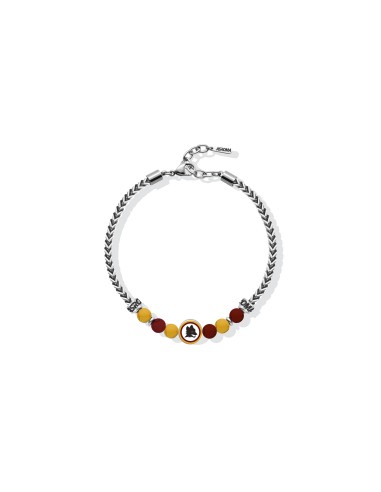 Bracciale acciaio 316L con sfere AS Roma