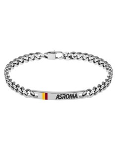 Bracciale acciaio 316L con placca AS Roma 2