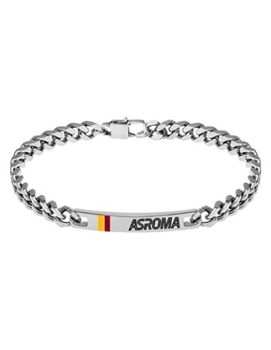 Bracciale acciaio 316L con placca AS Roma