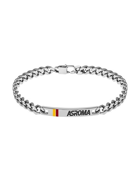 Bracciale acciaio 316L con placca AS Roma
