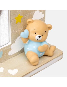 Portafoto in legno con applicazioni resina 3D Cm. 22x14 - Foto Cm. 10x15 - Boy 2