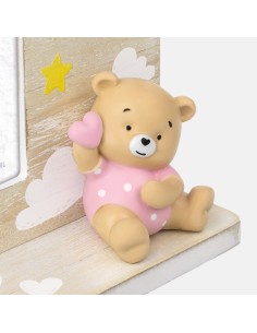 Portafoto in legno con applicazioni resina 3D Cm. 22x14 - Foto Cm. 10x15 - Girl 2