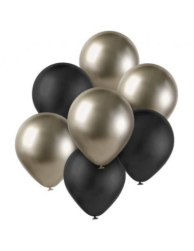 Palloncini lattice 12'' Prosecco&Black - Blister 7 pezzi