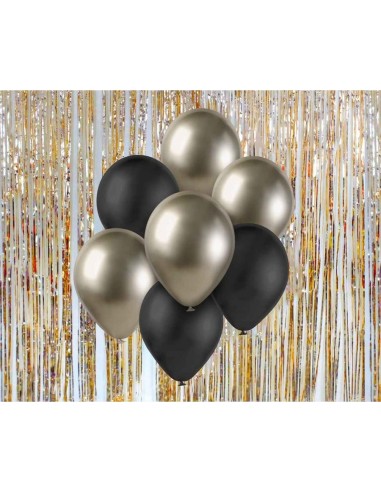 Palloncini lattice 12'' Prosecco&Black - Blister 7 pezzi