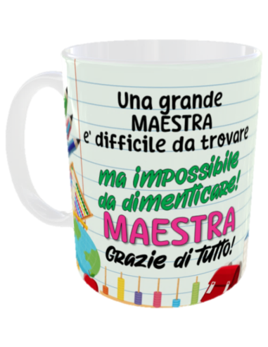 Tazza mug ceramica in scatola regalo - Una grande maestra è difficile da trovare.. ma impossibile da dimenticare!