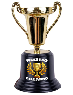 Coppa trofeo dorata due manici Cm. 14 - Maestro / Maestra - Soggetti assortiti 2