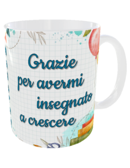 Tazza mug ceramica in scatola regalo "Maestro, grazie per avermi insegnato a crescere.."