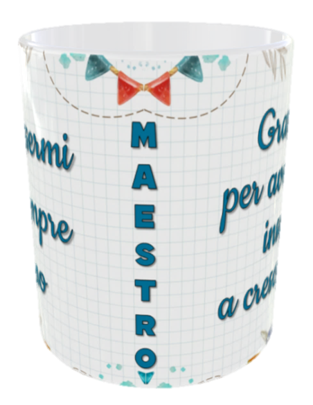 Tazza mug ceramica in scatola regalo "Maestro, grazie per avermi insegnato a crescere.."