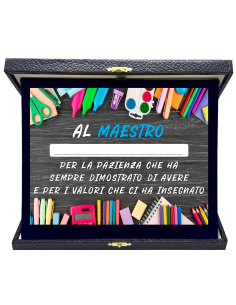 Targa con cofanetto rettangolare Cm. 21x17 - Al Maestro