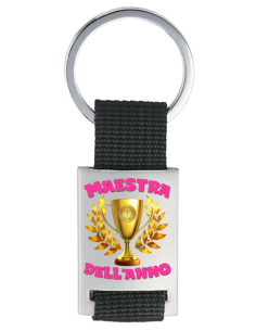 Portachiavi con placca in scatola regalo - Maestra dell'anno