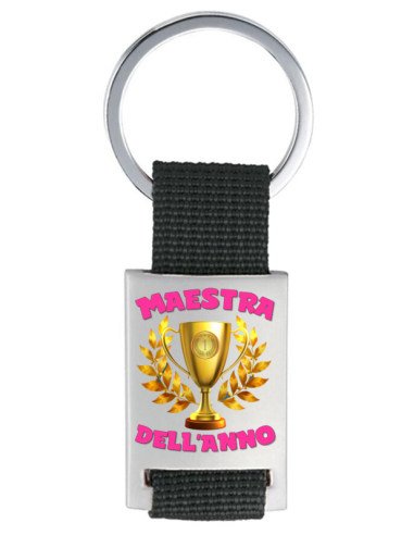 Portachiavi con placca in scatola regalo - Maestra dell'anno