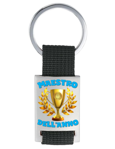 Portachiavi con placca in scatola regalo - Maestro dell'anno