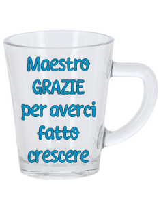 Tazzina da caffè in vetro con scatolina - Maestro - Scritte assortite