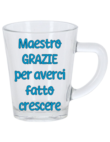Tazzina da caffè in vetro con scatolina - Maestro - Scritte assortite
