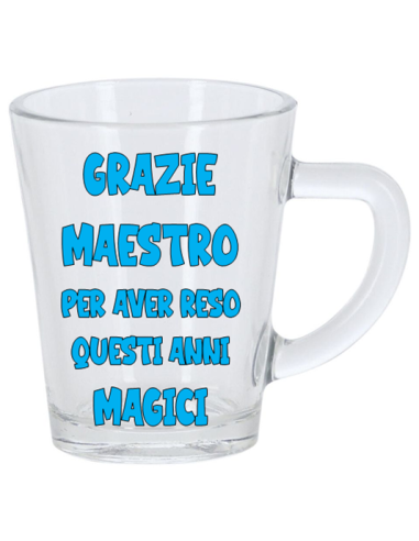 Tazzina da caffè in vetro con scatolina - Maestro - Scritte assortite