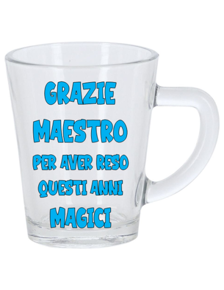 Tazzina da caffè in vetro con scatolina - Maestro - Scritte assortite