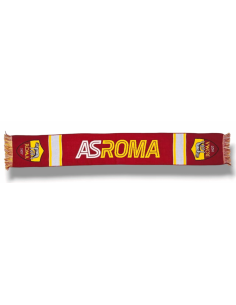 Sciarpa jacquard in acrilico rossa scritta con logo - AS Roma