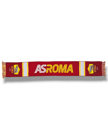 Sciarpa jacquard in acrilico rossa scritta con logo - AS Roma