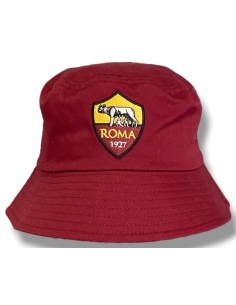 Cappello pescatore in tessuto rosso logo - AS Roma