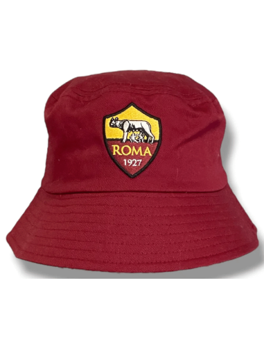 Cappello pescatore in tessuto rosso logo - AS Roma