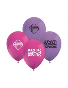 Palloncini in lattice K-Pop Demon Hunters - Rosa/Purple - Blister 8 pezzi