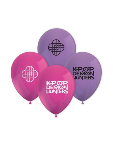 Palloncini in lattice K-Pop Demon Hunters - Rosa/Purple - Blister 8 pezzi