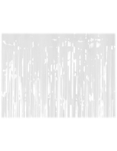 Tenda decorativa metallizzata Cm. 200x100 - Bianco
