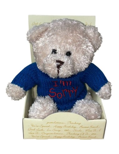 Peluche Orsetto Con Maglioncino "I'm Sorry" Cm. 12