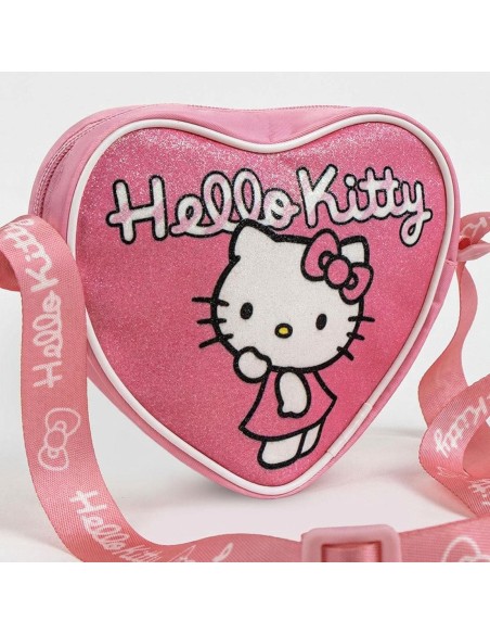 Borsetta tracollina a cuore glitterata Cm. 15x14 - Hello Kitty