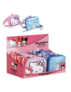 Portafoglio iridescente con zip e tracollina - Hello Kitty / Kuromi 2