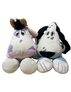 Peluche seduto soft Mucca Fuzzies Cm. 20