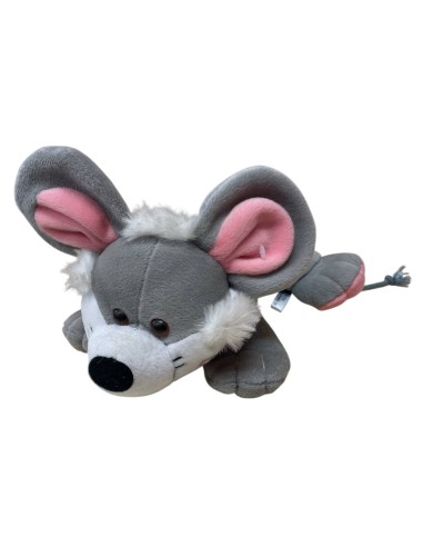 Peluche topolino grigio steso Cm. 20