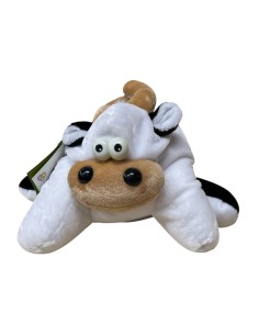 Peluche Mucca stesa con sabbia Cm. 13