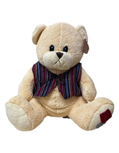 Peluche orsetto seduto soft con gilet Cm. 23
