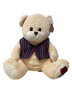 Peluche orsetto seduto soft con gilet Cm. 32