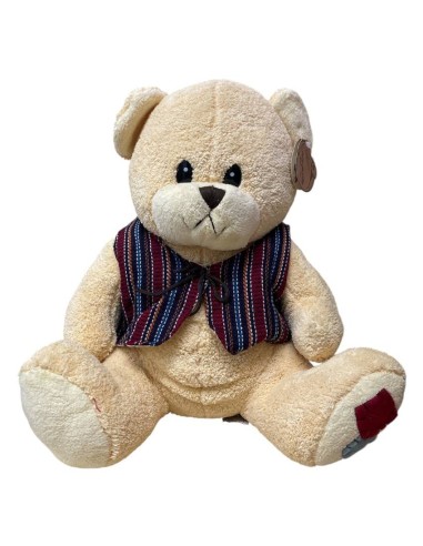 Peluche orsetto seduto soft con gilet Cm. 32