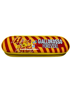 Portapenne in latta doppia zip "Giallorosso Forever"
